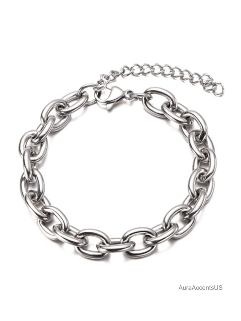 Stainless Steel Cable Chain Chunky Bracelet Adjustable Unisex